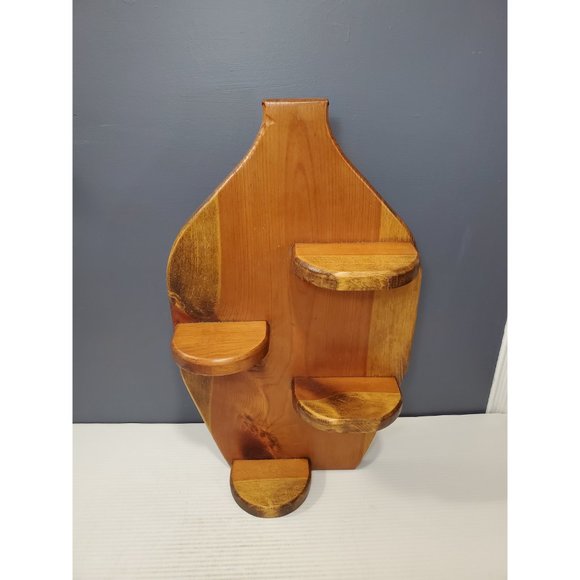 Vintage wooden Shelf, 4 Tiers Wall hanging, Handmade Home decor, Curio Display, - Picture 4 of 10